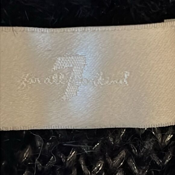 7 For All Mankind Black/Grey Jacquard Knit‎ V-Neck Sweater Size XS - Picture 11 of 12